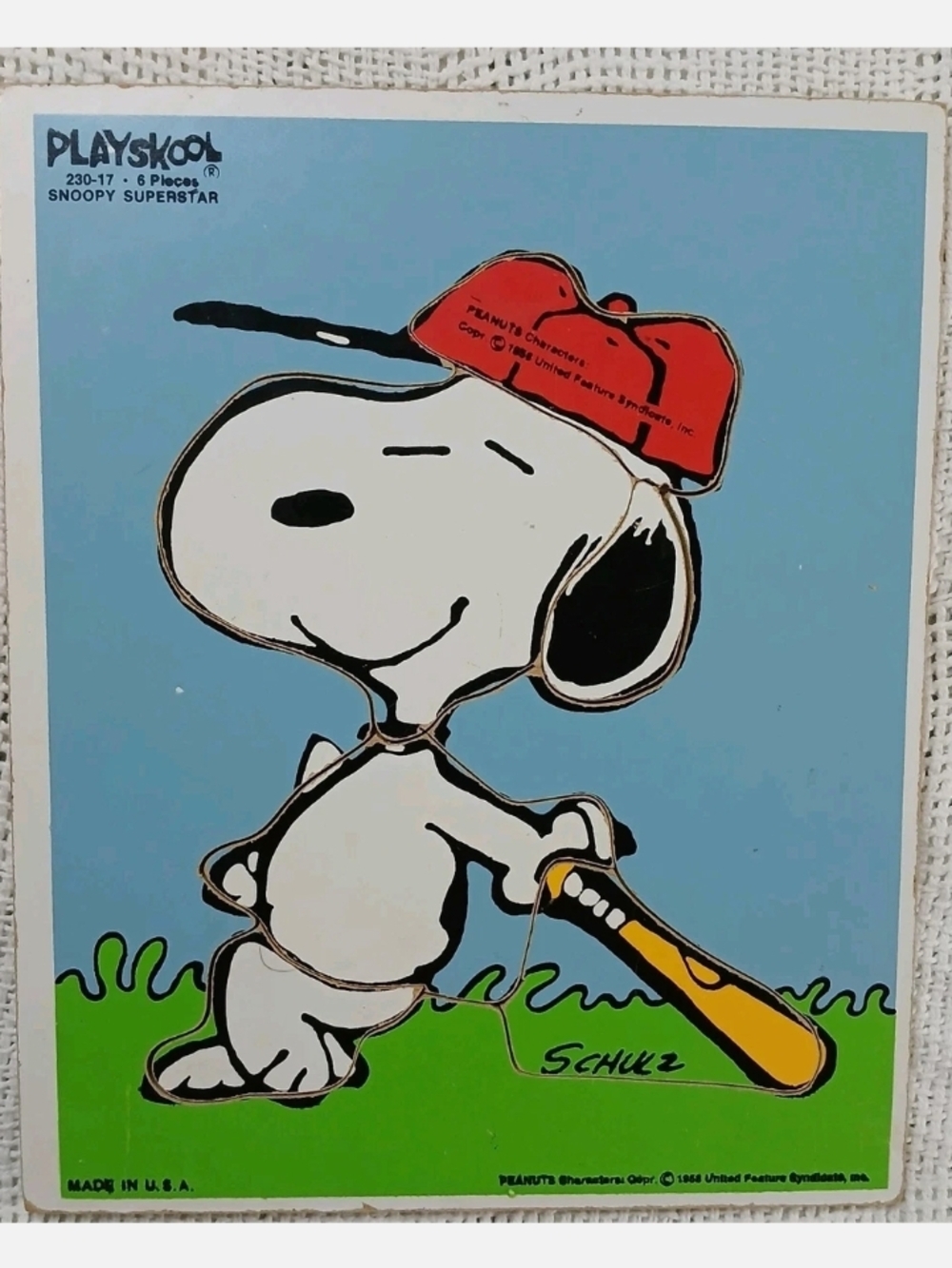 Playskool Snoopy Superstar  Wooden Puzzle-made In USA-1958